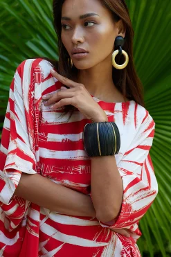 Natori Bracelets-Acacia Wood And Gold Plated Sliced Bangle