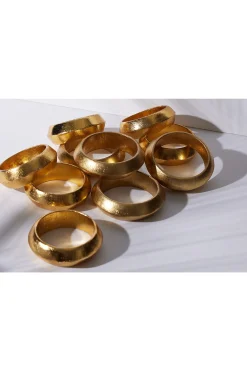 Natori Bracelets-Acacia Wood And Gold Plated Bangle Set