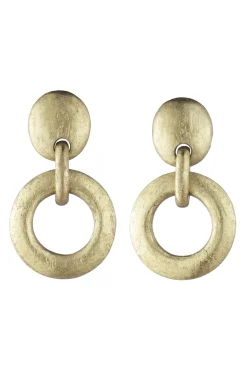 Natori Earrings-Acacia Wood And Gold Plated Hoop Earrings
