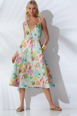 Natori Dresses-Amanpulo Cotton Poplin Flare Dress