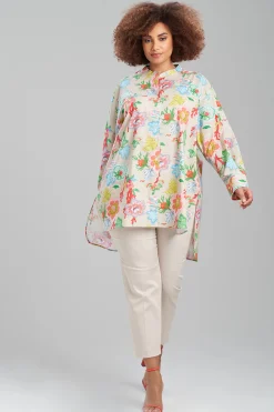 Natori Tops, Shirts & Tunics-Amanpulo Cotton Poplin Oversized Mandarin Top