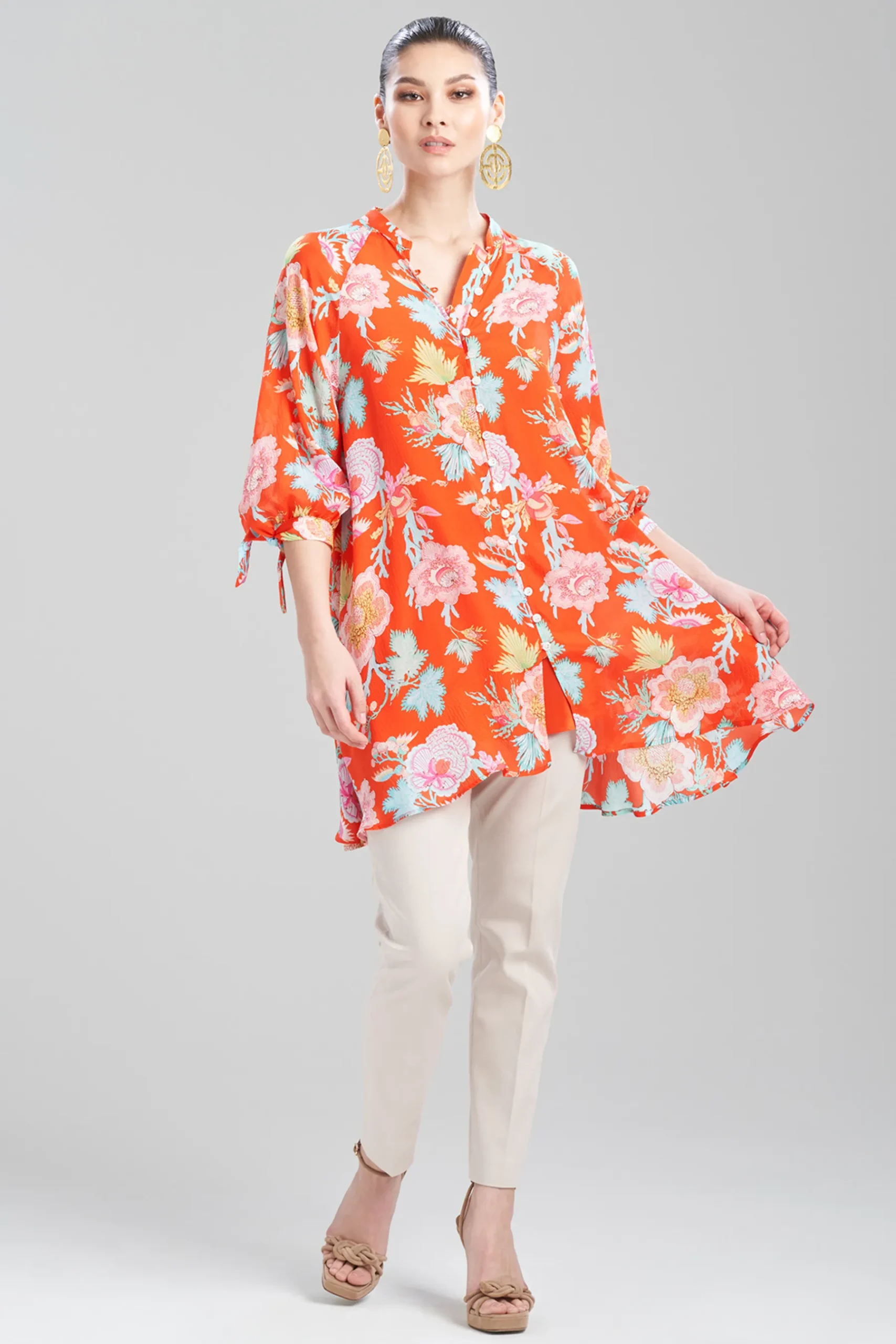Natori Tops, Shirts & Tunics-Amanpulo Obi Silk Oversized Top