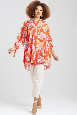 Natori Tops, Shirts & Tunics-Amanpulo Obi Silk Oversized Top
