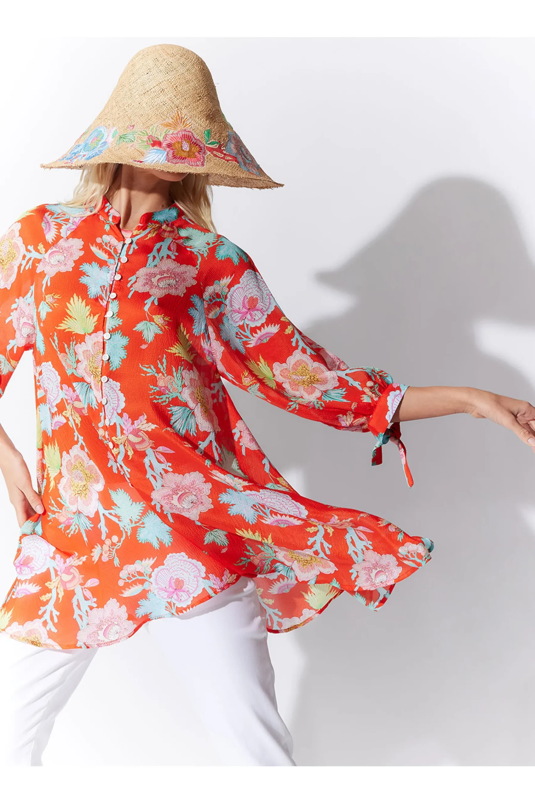 Natori Tops, Shirts & Tunics-Amanpulo Obi Silk Oversized Top