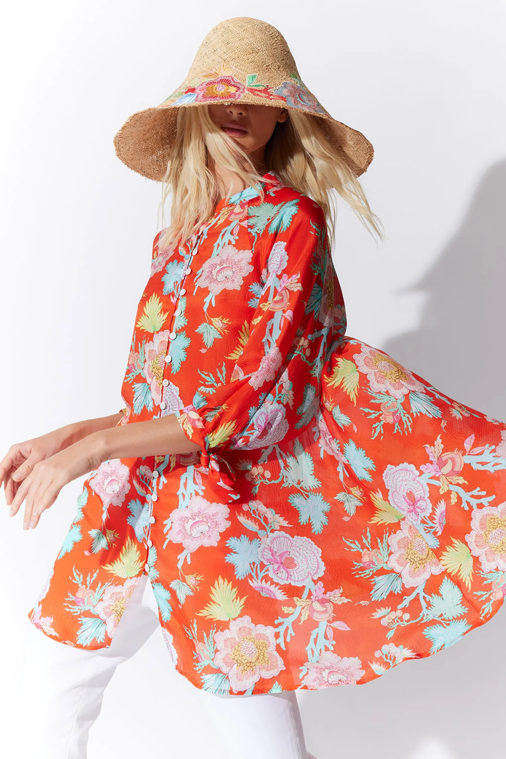 Natori Tops, Shirts & Tunics-Amanpulo Obi Silk Oversized Top