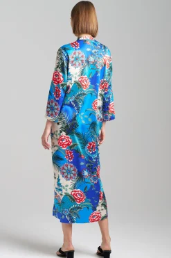Natori Caftans|Plus Sizes-Andalusia Satin Zip Caftan