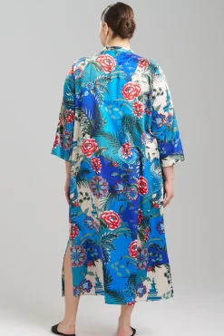 Natori Caftans|Plus Sizes-Andalusia Satin Zip Caftan