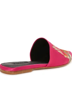 Natori Slides-Arri Satin Embroidered Slide