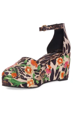 Natori Sandals-Artsy Chikayo Satin Embroidery Espadrille
