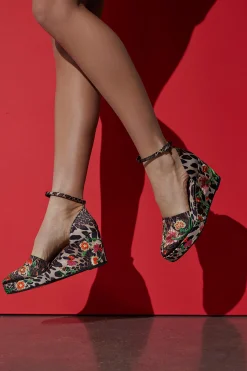 Natori Sandals-Artsy Chikayo Satin Embroidery Espadrille