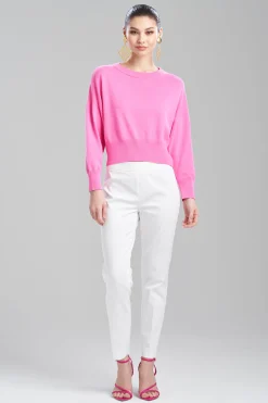 Natori Tops, Shirts & Tunics|Knitwear-Beijing Textured Knit Crewneck Cropped Sweater