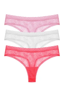 Natori Thongs-Bliss Allure One-Size Lace Thong 3-Pack