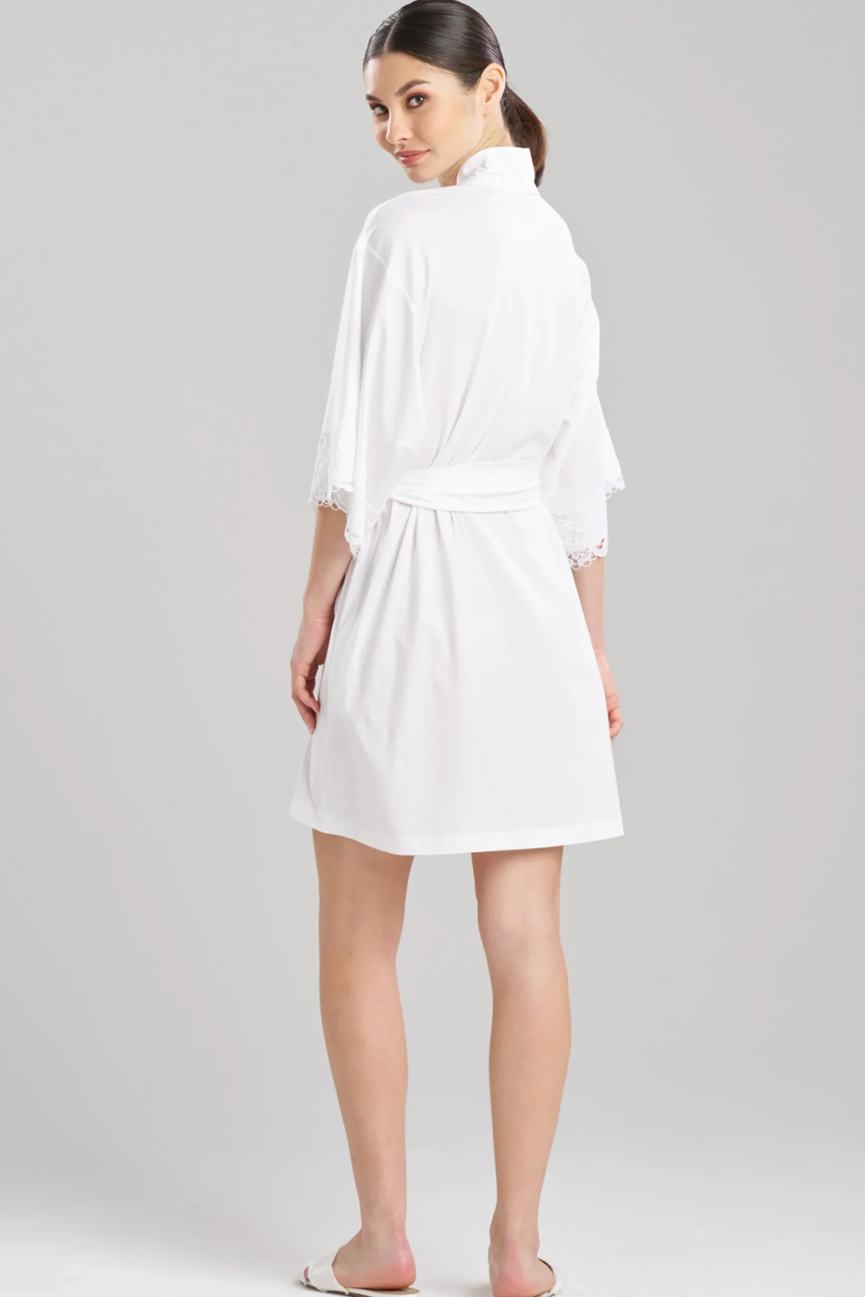 Natori Robes & Kimonos|Bridesmaid Pajamas & Robes-Bliss Harmony Lace Applique Wrap
