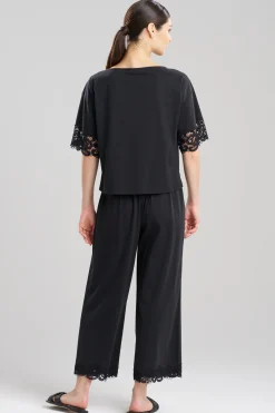 Natori Lounge Tops-Bliss Harmony Lace Applique T-Shirt