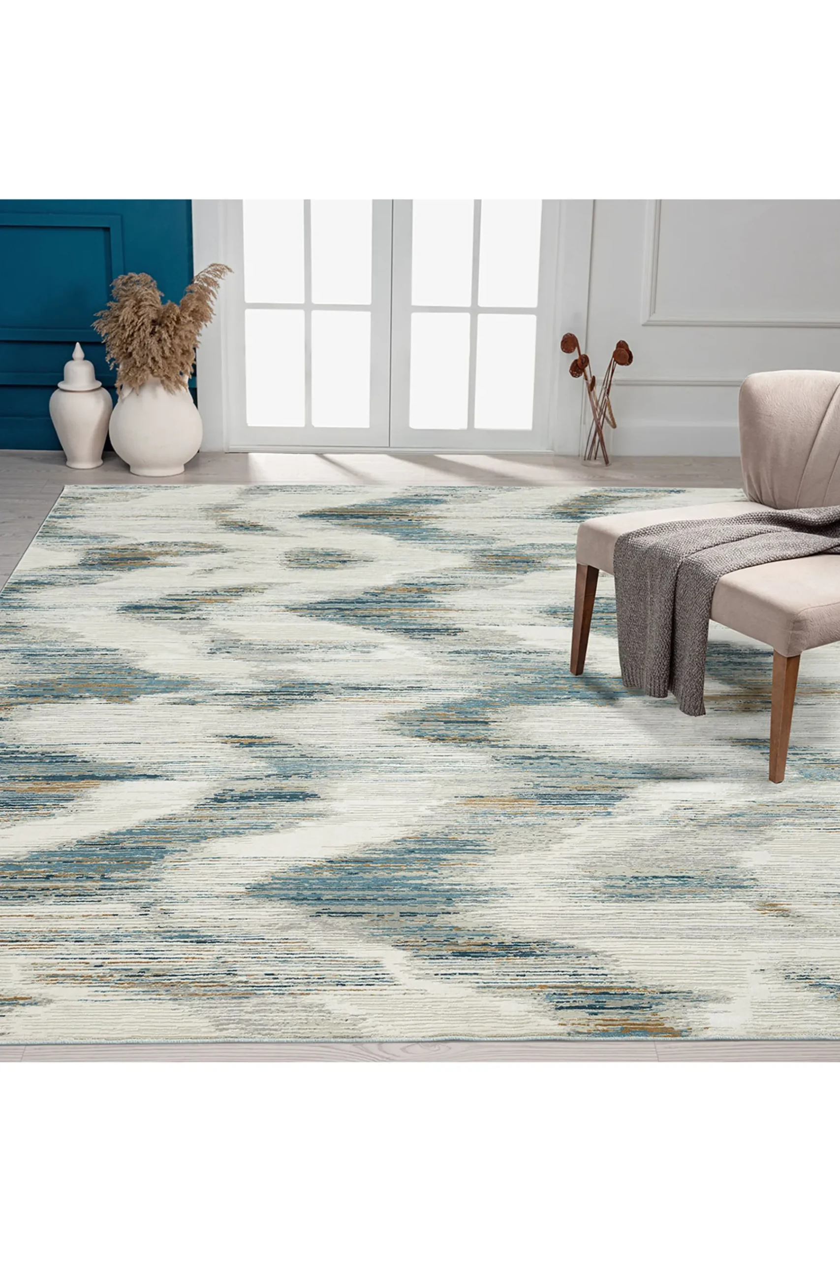 Natori Rugs-Bliss- Ikat Blue/Grey Rug