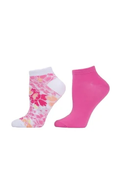 Natori Socks-Bold Floral Socks - 2 Pair Pack