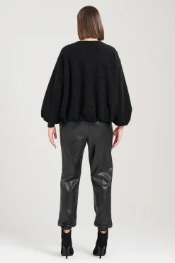 Natori Jackets & Outerwear-Boucle Balloon Sleeve Bomber Jacket