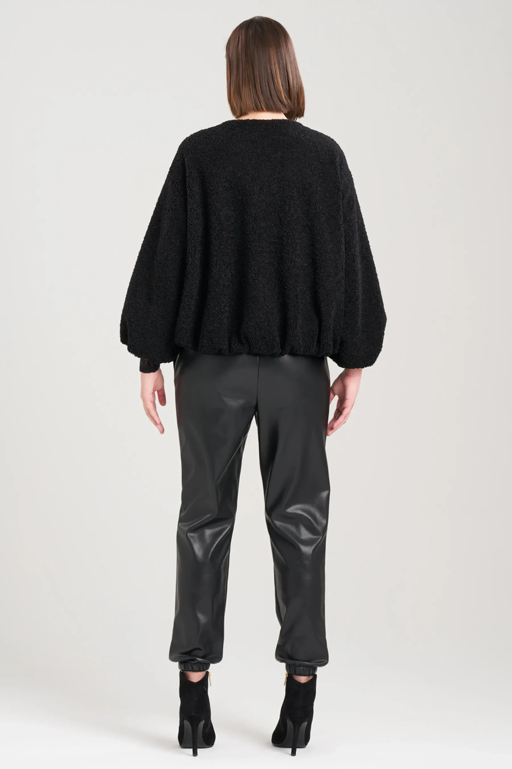Natori Jackets & Outerwear-Boucle Balloon Sleeve Bomber Jacket