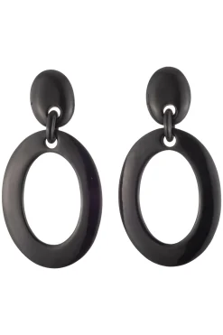 Natori Earrings-Buffalo Horn Single Oval Hoop Earrings