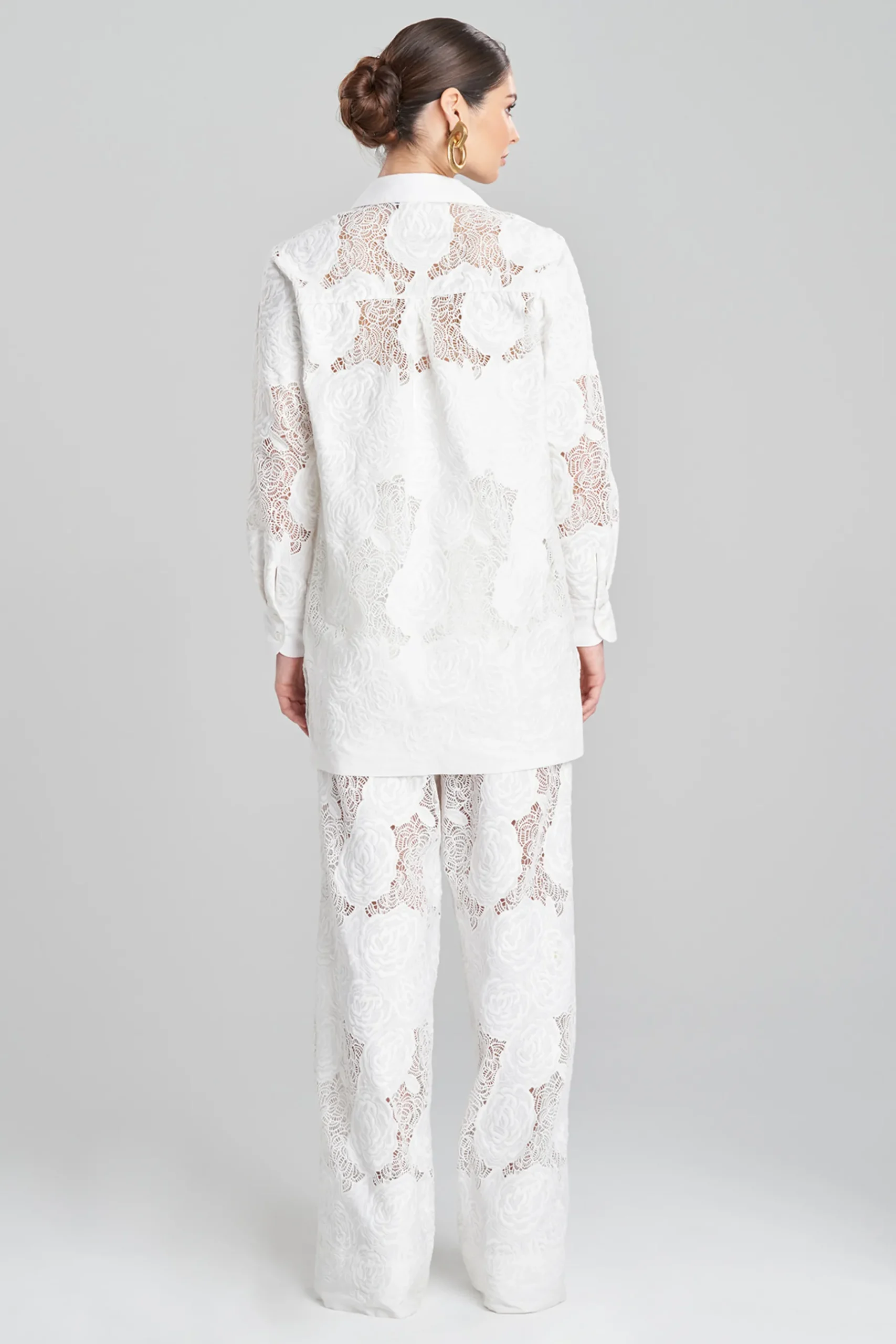Natori Bridal Shower Outfits|Plus Sizes-Calado Embroidery Cotton Oversized Top