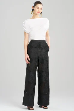 Natori Bridal Shower Outfits|Plus Sizes-Calado Embroidery Cotton Pants