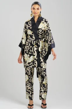 Natori Robes & Kimonos-Camille Floral Scroll Kimono Silk Wrap