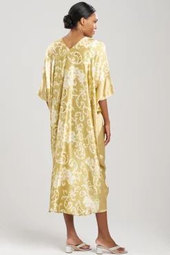 Natori Caftan Dresses-Camille Floral Scroll Silk Caftan