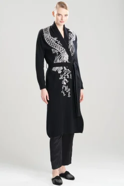 Natori Robes & Kimonos-Cashmere Embroidered Dragon Robe