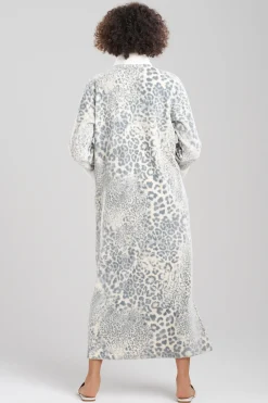 Natori Loungers-Cashmere Leopard Mandarin Zip Lounger