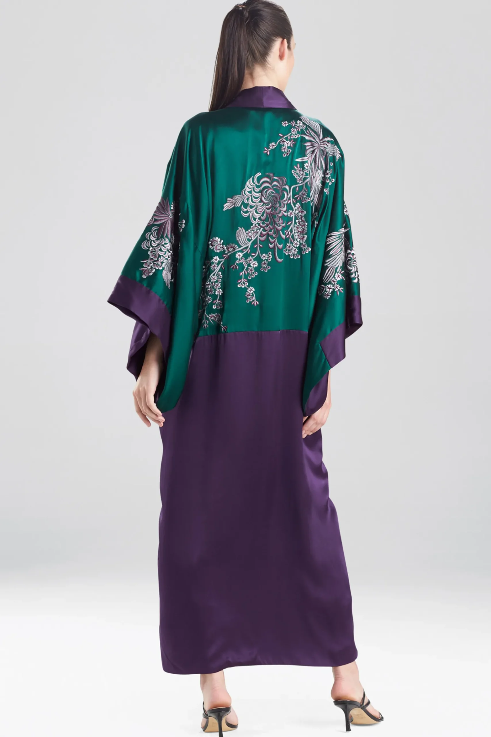 Natori Robes & Kimonos-Chinoiserie Embroidery Silk Robe