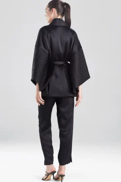 Natori Robes & Kimonos-Chinoiserie Embroidery Silk Wrap
