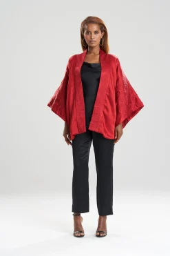 Natori Robes & Kimonos-Chinoiserie Embroidery Wrap