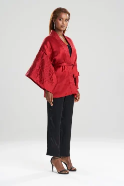 Natori Robes & Kimonos-Chinoiserie Embroidery Wrap