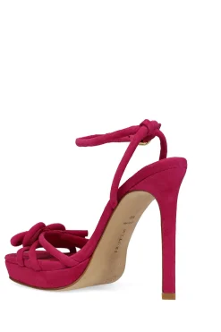 Natori Pumps-Chizu Suede Knotted Bow Platform Heel