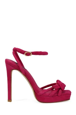 Natori Pumps-Chizu Suede Knotted Bow Platform Heel