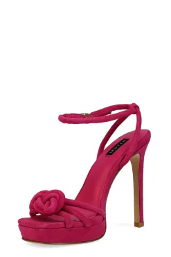 Natori Pumps-Chizu Suede Knotted Bow Platform Heel