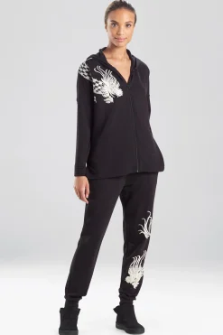 Natori Cardigans & Hoodies-Cocoon Dragon Embroidered Hoodie