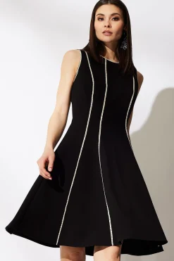 Natori Dresses-Compact Knit Embroidered Dress