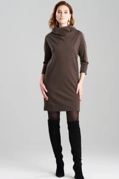 Natori Dresses|Knitwear-Compact Knit Funnel Shift Dress