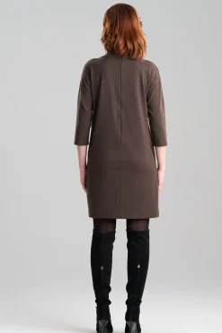 Natori Dresses|Knitwear-Compact Knit Funnel Shift Dress