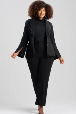Natori Plus Sizes|Jackets & Outerwear-Compact Knit Two Button Lapel Blazer