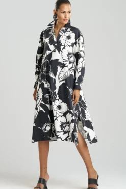 Natori Dresses|Plus Sizes-Cote D'Azur Cotton Chino Oversized Shirtdress