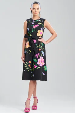 Natori Dresses|Wedding Guest Dresses-Cotton Chino Belted Dress