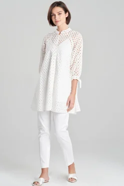 Natori Bridal Shower Outfits|Tops, Shirts & Tunics-Cotton Eyelet Balloon Sleeve Oversized Top