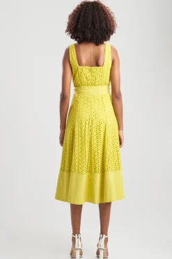 Natori Dresses-Cotton Eyelet Midi Tank Dress