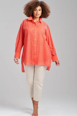 Natori Tops, Shirts & Tunics-Cotton Eyelet Oversized Top
