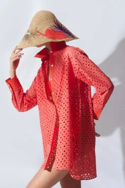 Natori Tops, Shirts & Tunics-Cotton Eyelet Oversized Top