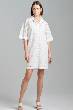 Natori Dresses-Cotton Eyelet Shirtdress