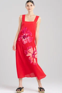 Natori Beach Dresses-Cotton Gauze Applique Dress