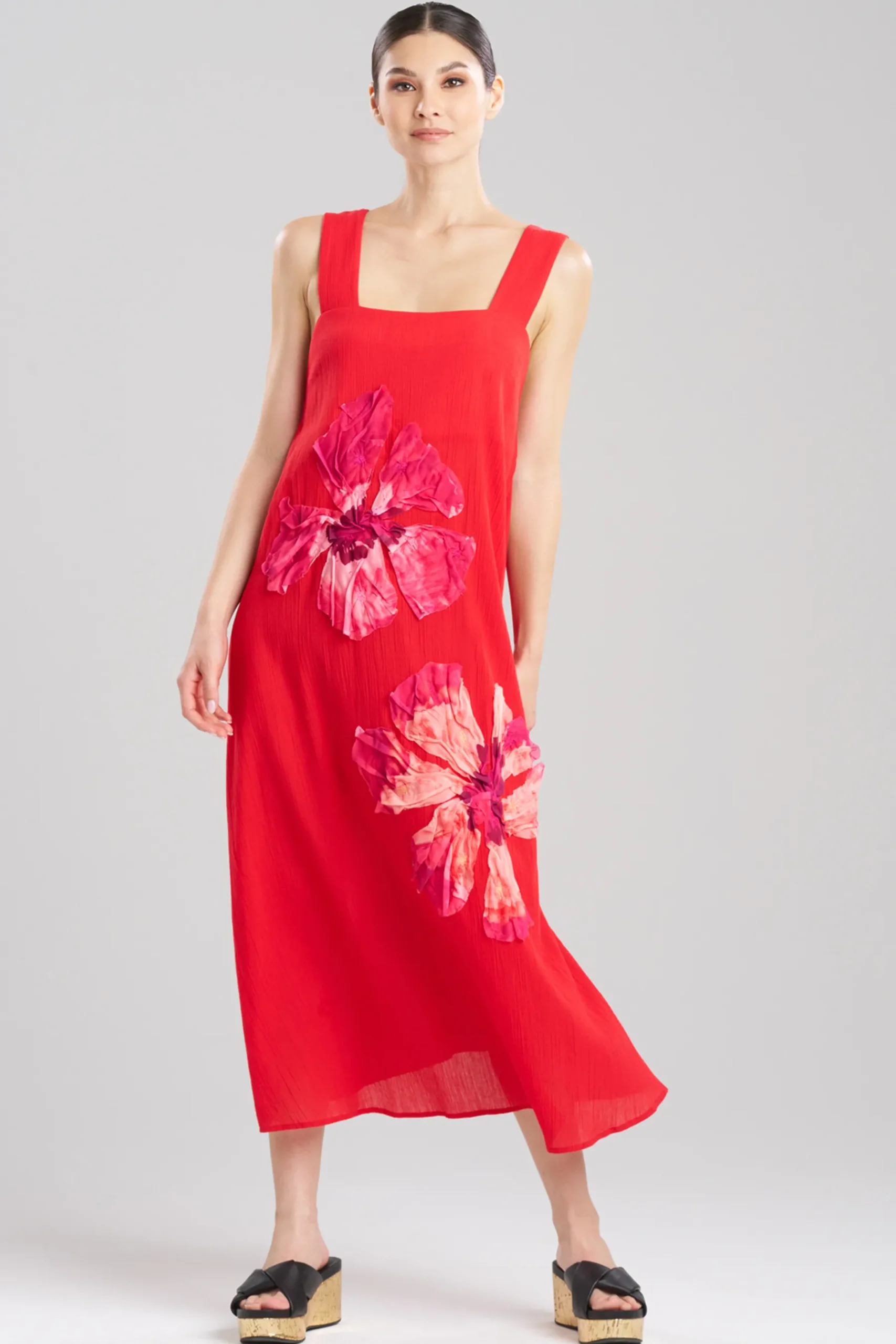 Natori Beach Dresses-Cotton Gauze Applique Dress